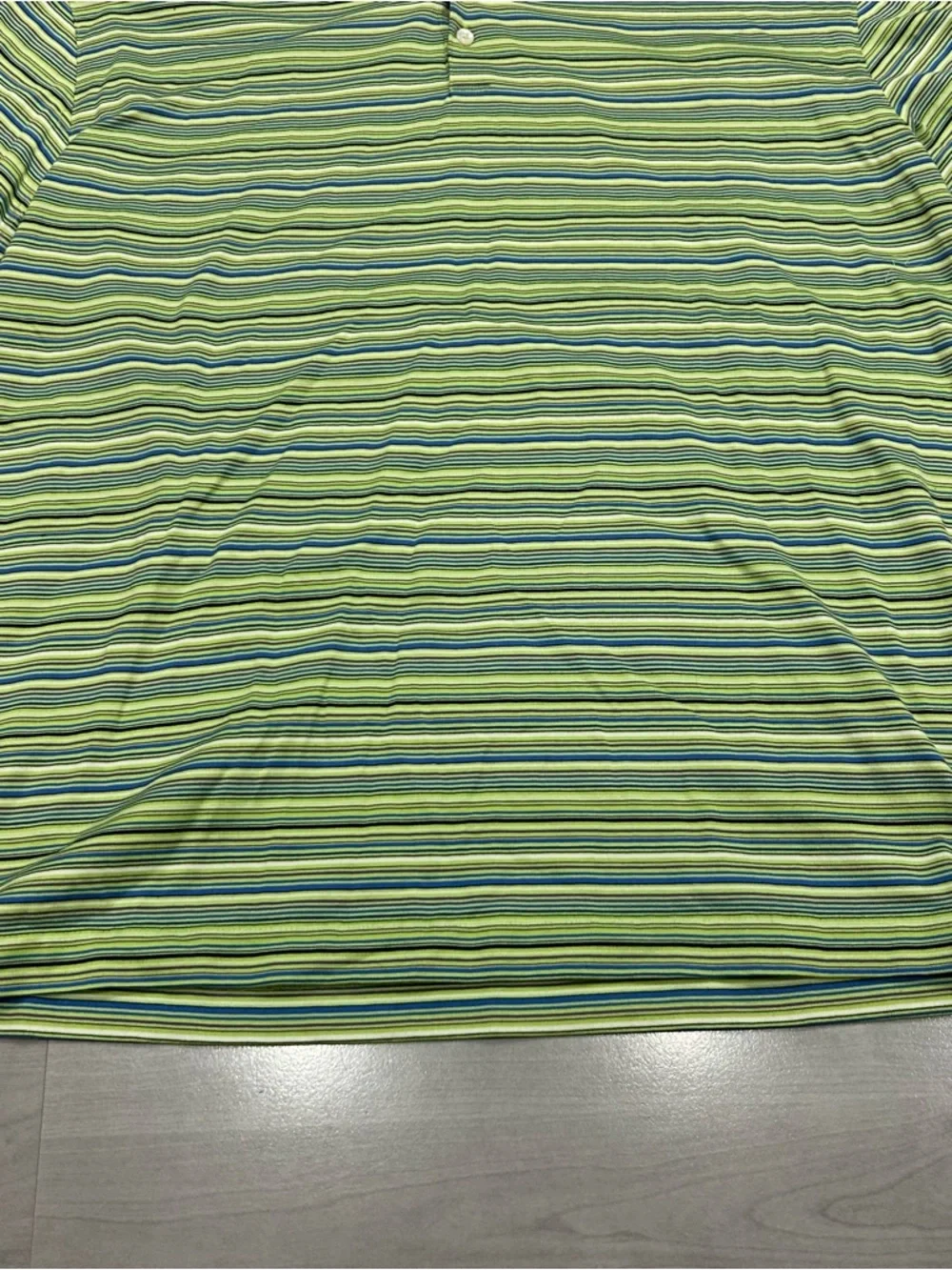Nike Tiger Woods Polo Shirt Mens XL Green Striped Golf FIT DRY - Picture 2 of 9